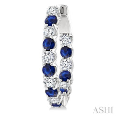 ASHI Inside-Out Alternate Gemstone & Diamond Hoop Earrings 57651PPFGERSPWG