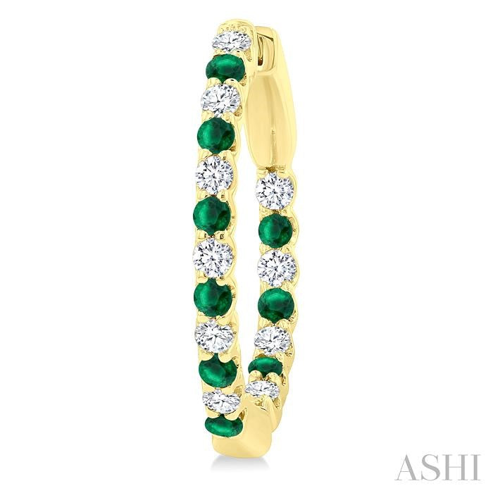 ASHI Inside-Out Alternate Gemstone & Diamond Hoop Earrings 57653PPFGEREMYG