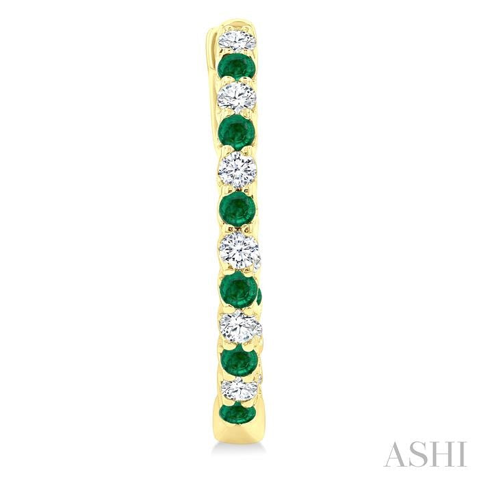 ASHI Inside-Out Alternate Gemstone & Diamond Hoop Earrings 57653PPFGEREMYG