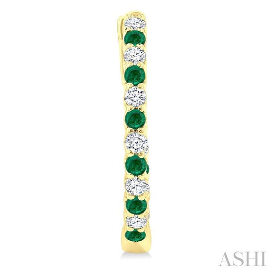 ASHI Inside-Out Alternate Gemstone & Diamond Hoop Earrings 57653PPFGEREMYG