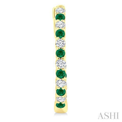 ASHI Inside-Out Alternate Gemstone & Diamond Hoop Earrings 57653PPFGEREMYG