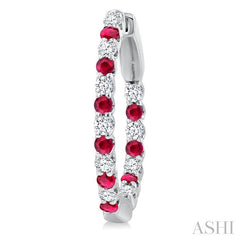 ASHI Inside-Out Alternate Gemstone & Diamond Hoop Earrings 57653PPFGERRBWG