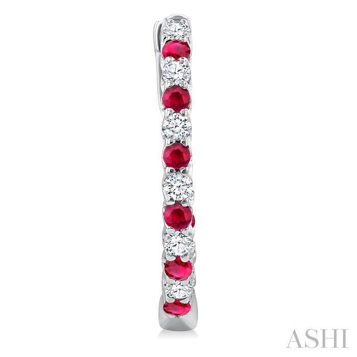ASHI Inside-Out Alternate Gemstone & Diamond Hoop Earrings 57653PPFGERRBWG