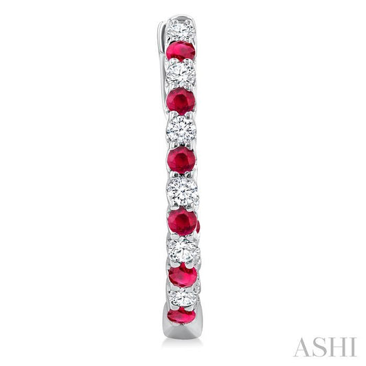 ASHI Inside-Out Alternate Gemstone & Diamond Hoop Earrings 57653PPFGERRBWG