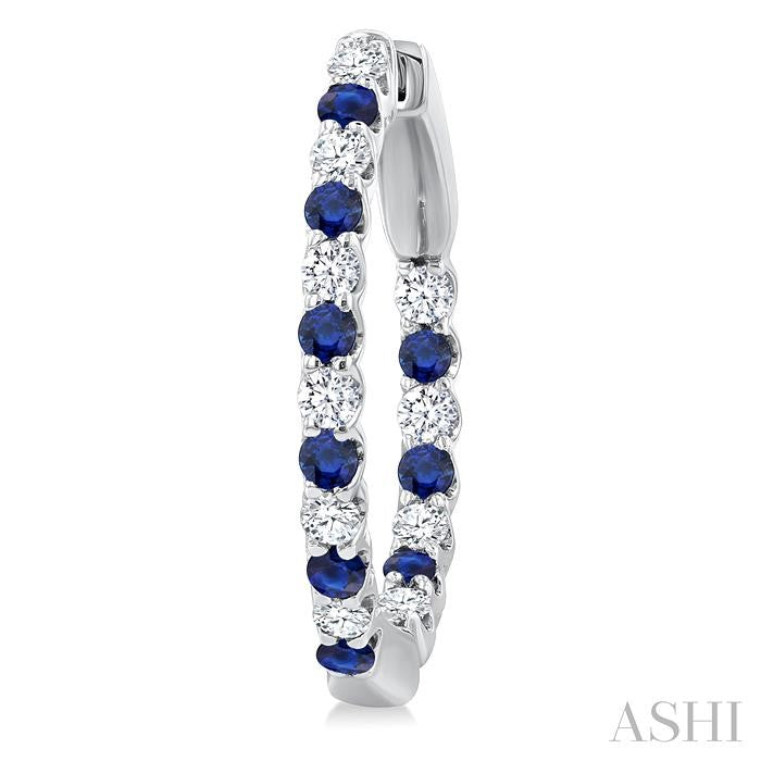 ASHI Inside-Out Alternate Gemstone & Diamond Hoop Earrings 57653PPFGERSPWG