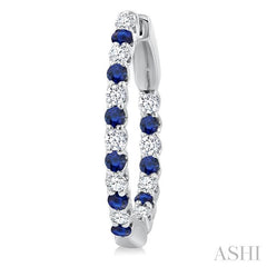 ASHI Inside-Out Alternate Gemstone & Diamond Hoop Earrings 57653PPFGERSPWG