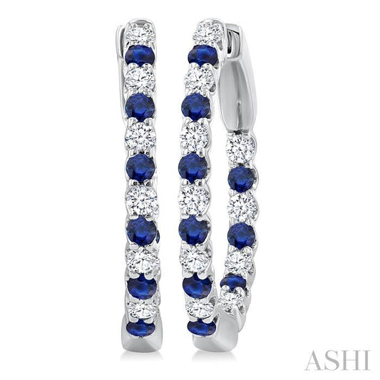 ASHI Inside-Out Alternate Gemstone & Diamond Hoop Earrings 57653PPFGERSPWG