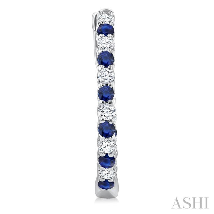 ASHI Inside-Out Alternate Gemstone & Diamond Hoop Earrings 57653PPFGERSPWG