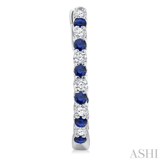 ASHI Inside-Out Alternate Gemstone & Diamond Hoop Earrings 57653PPFGERSPWG