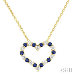 ASHI Heart Shape Alternate Gemstone & Diamond Fashion Pendant 57678PPFGPDSPYG