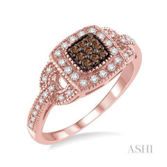 ASHI Cushion Shape Champagne Halo Diamond Fashion Ring 33845PPTSPG