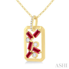 ASHI Scatter Gemstone & Diamond Fashion Pendant 57698PPFGPDRBYG