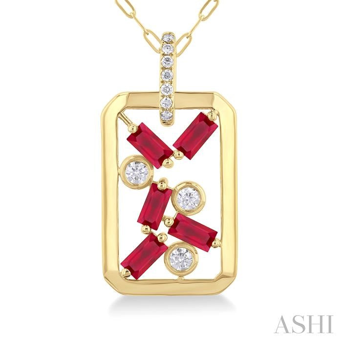 ASHI Scatter Gemstone & Diamond Fashion Pendant 57698PPFGPDRBYG