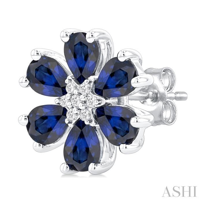 ASHI Blossom Pear Shape Gemstone & Diamond Earrings 57759PPFGERSPWG