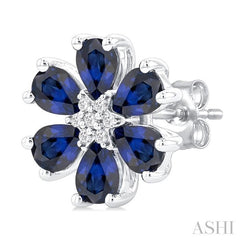 ASHI Blossom Pear Shape Gemstone & Diamond Earrings 57759PPFGERSPWG
