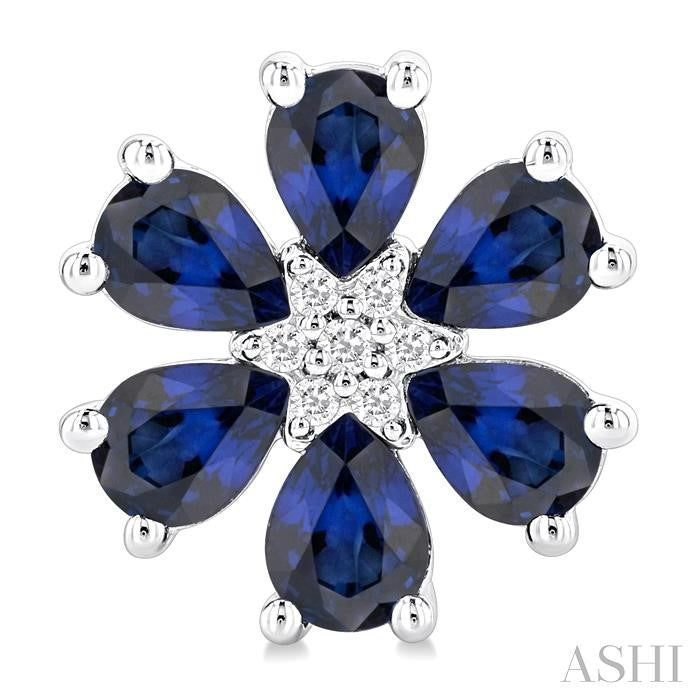 ASHI Blossom Pear Shape Gemstone & Diamond Earrings 57759PPFGERSPWG