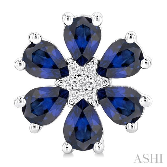 ASHI Blossom Pear Shape Gemstone & Diamond Earrings 57759PPFGERSPWG