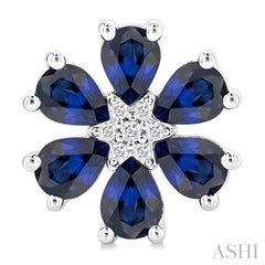 ASHI Blossom Pear Shape Gemstone & Diamond Earrings 57759PPFGERSPWG