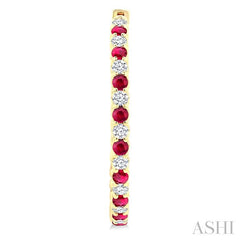 ASHI Inside-Out Alternate Gemstone & Diamond Hoop Earrings 57840PPFGERRBYG-1.50
