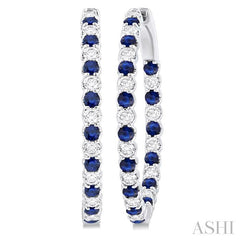 ASHI Inside-Out Alternate Gemstone & Diamond Hoop Earrings 57840PPFGERSPWG-1.50