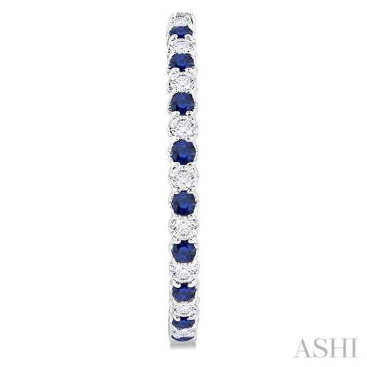 ASHI Inside-Out Alternate Gemstone & Diamond Hoop Earrings 57840PPFGERSPWG-1.50