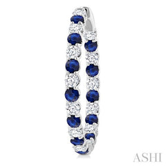 ASHI Inside-Out Alternate Gemstone & Diamond Hoop Earrings 57840PPFGERSPWG-2.60