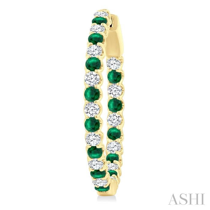 ASHI Inside-Out Alternate Gemstone & Diamond Hoop Earrings 57841PPFGEREMYG