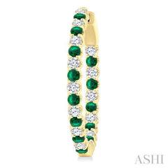ASHI Inside-Out Alternate Gemstone & Diamond Hoop Earrings 57841PPFGEREMYG