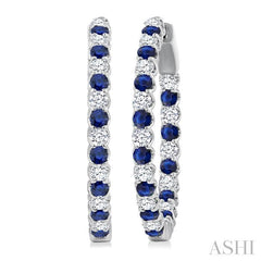 ASHI Inside-Out Alternate Gemstone & Diamond Hoop Earrings 57841PPFGERSPWG
