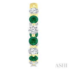 ASHI Inside-Out Alternate Gemstone & Diamond Hoop Earrings 57850PPFGEREMYG-1.65