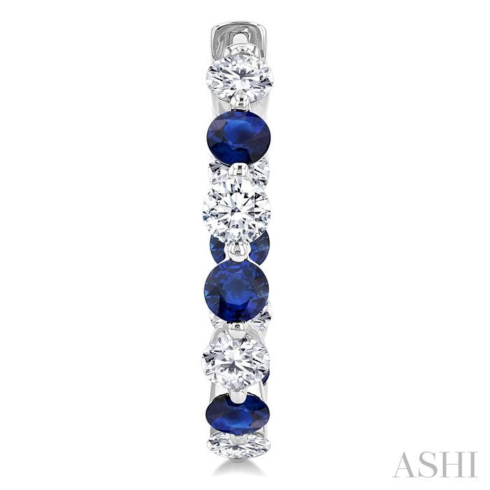 ASHI Inside-Out Alternate Gemstone & Diamond Hoop Earrings 57850PPFGERSPWG-1.65
