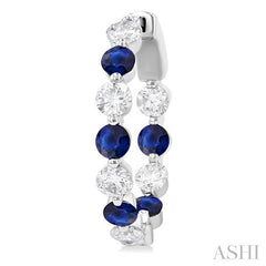 ASHI Inside-Out Alternate Gemstone & Diamond Hoop Earrings 57851PPFGERSPWG