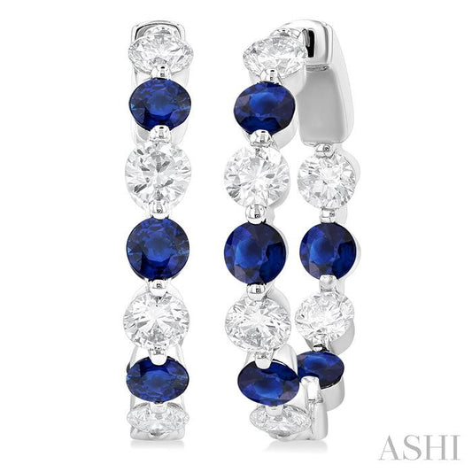 ASHI Inside-Out Alternate Gemstone & Diamond Hoop Earrings 57851PPFGERSPWG