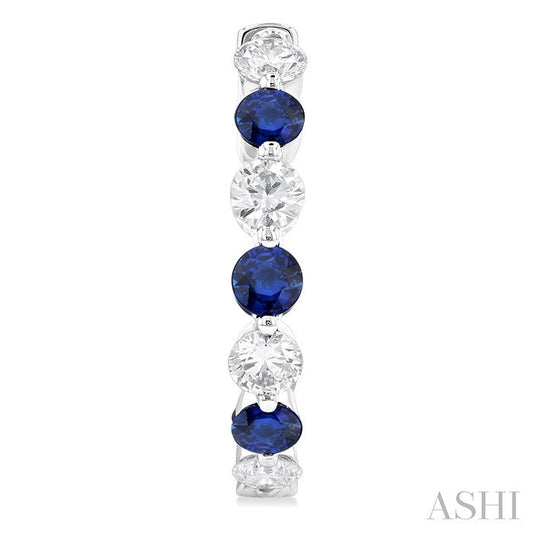 ASHI Inside-Out Alternate Gemstone & Diamond Hoop Earrings 57851PPFGERSPWG