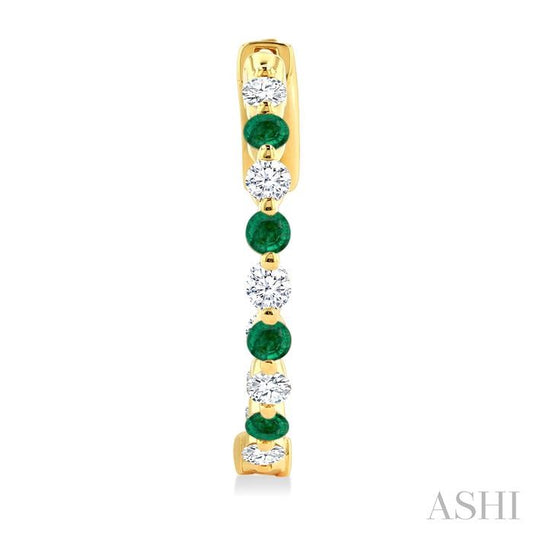 ASHI Inside-Out Alternate Gemstone & Diamond Hoop Earrings 57853PPFGEREMYG