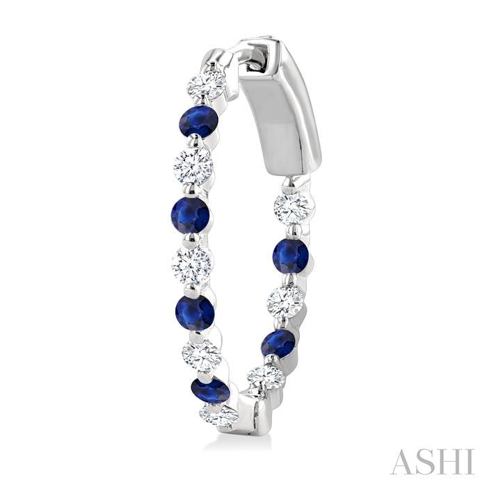 ASHI Inside-Out Alternate Gemstone & Diamond Hoop Earrings 57853PPFGERSPWG