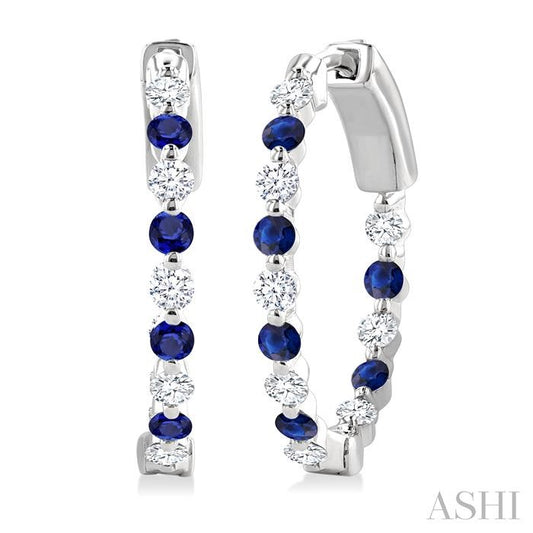 ASHI Inside-Out Alternate Gemstone & Diamond Hoop Earrings 57853PPFGERSPWG