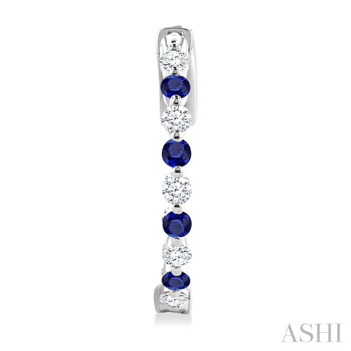 ASHI Inside-Out Alternate Gemstone & Diamond Hoop Earrings 57853PPFGERSPWG
