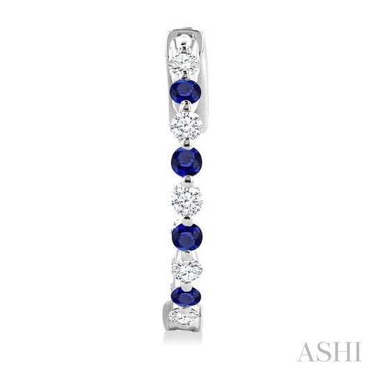 ASHI Inside-Out Alternate Gemstone & Diamond Hoop Earrings 57853PPFGERSPWG