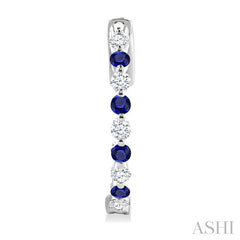 ASHI Inside-Out Alternate Gemstone & Diamond Hoop Earrings 57853PPFGERSPWG