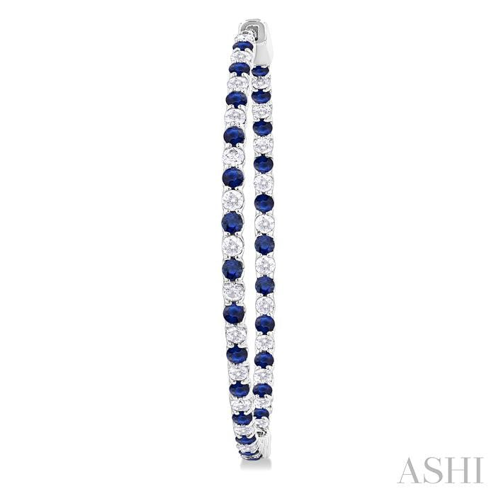 ASHI Inside-Out Alternate Gemstone & Diamond Hoop Earrings 57860PPFGERSPWG-1.50
