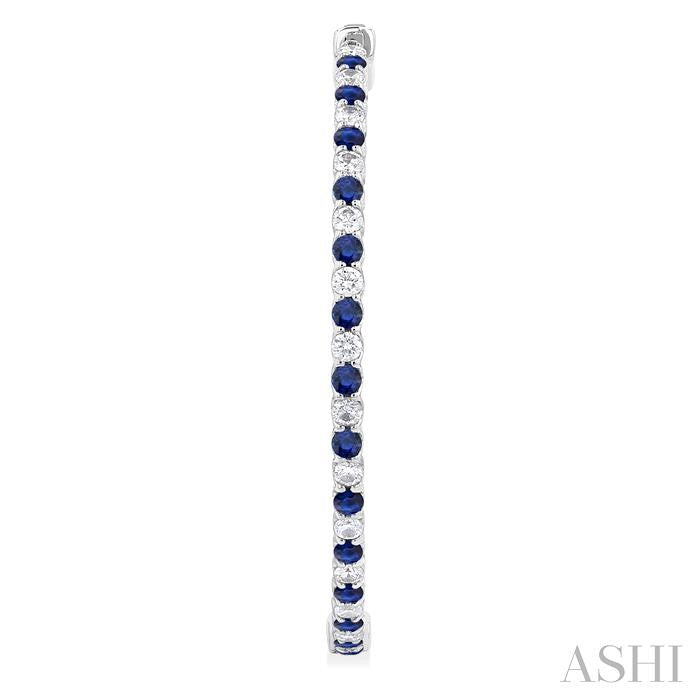 ASHI Inside-Out Alternate Gemstone & Diamond Hoop Earrings 57860PPFGERSPWG-1.50