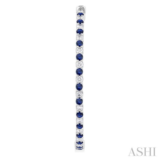 ASHI Inside-Out Alternate Gemstone & Diamond Hoop Earrings 57860PPFGERSPWG-1.50
