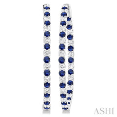 ASHI Inside-Out Alternate Gemstone & Diamond Hoop Earrings 57860PPFGERSPWG-2.50