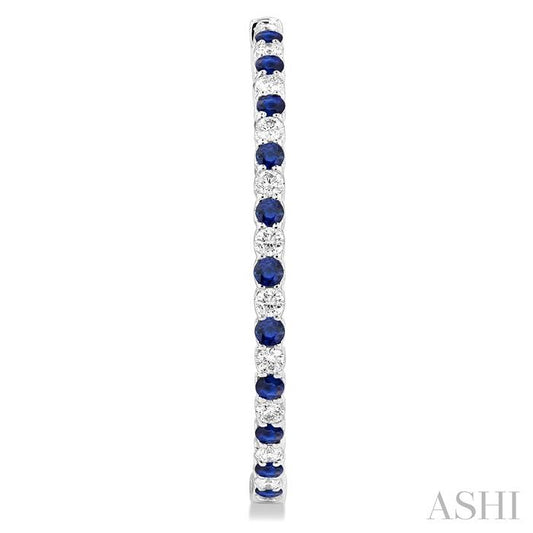 ASHI Inside-Out Alternate Gemstone & Diamond Hoop Earrings 57860PPFGERSPWG-2.50