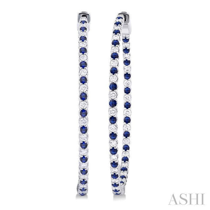 ASHI Inside-Out Alternate Gemstone & Diamond Hoop Earrings 57861PPFGERSPWG