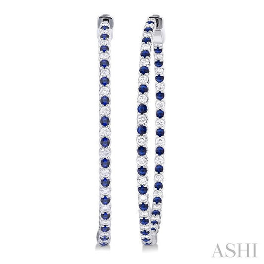ASHI Inside-Out Alternate Gemstone & Diamond Hoop Earrings 57861PPFGERSPWG