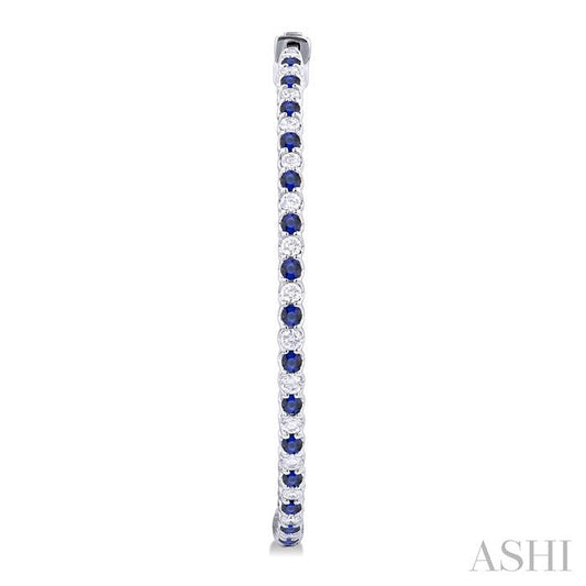 ASHI Inside-Out Alternate Gemstone & Diamond Hoop Earrings 57861PPFGERSPWG