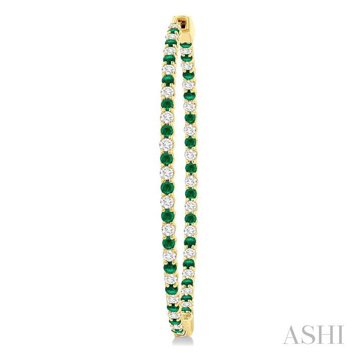 ASHI Inside-Out Alternate Gemstone & Diamond Hoop Earrings 57940PPFGEREMYG-1.50