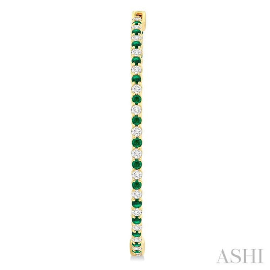 ASHI Inside-Out Alternate Gemstone & Diamond Hoop Earrings 57940PPFGEREMYG-1.50